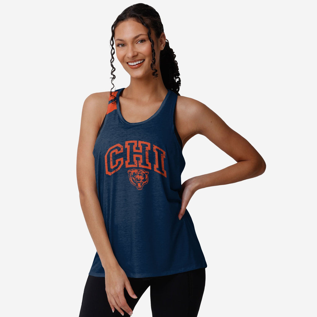 Chicago Bears Womens Team Twist Sleeveless Top FOCO S - FOCO.com