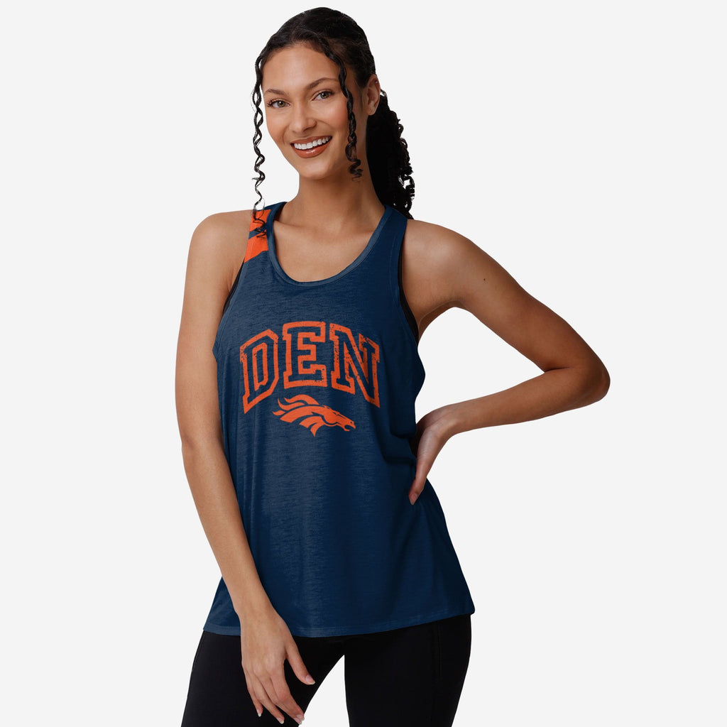 Denver Broncos Womens Team Twist Sleeveless Top FOCO S - FOCO.com