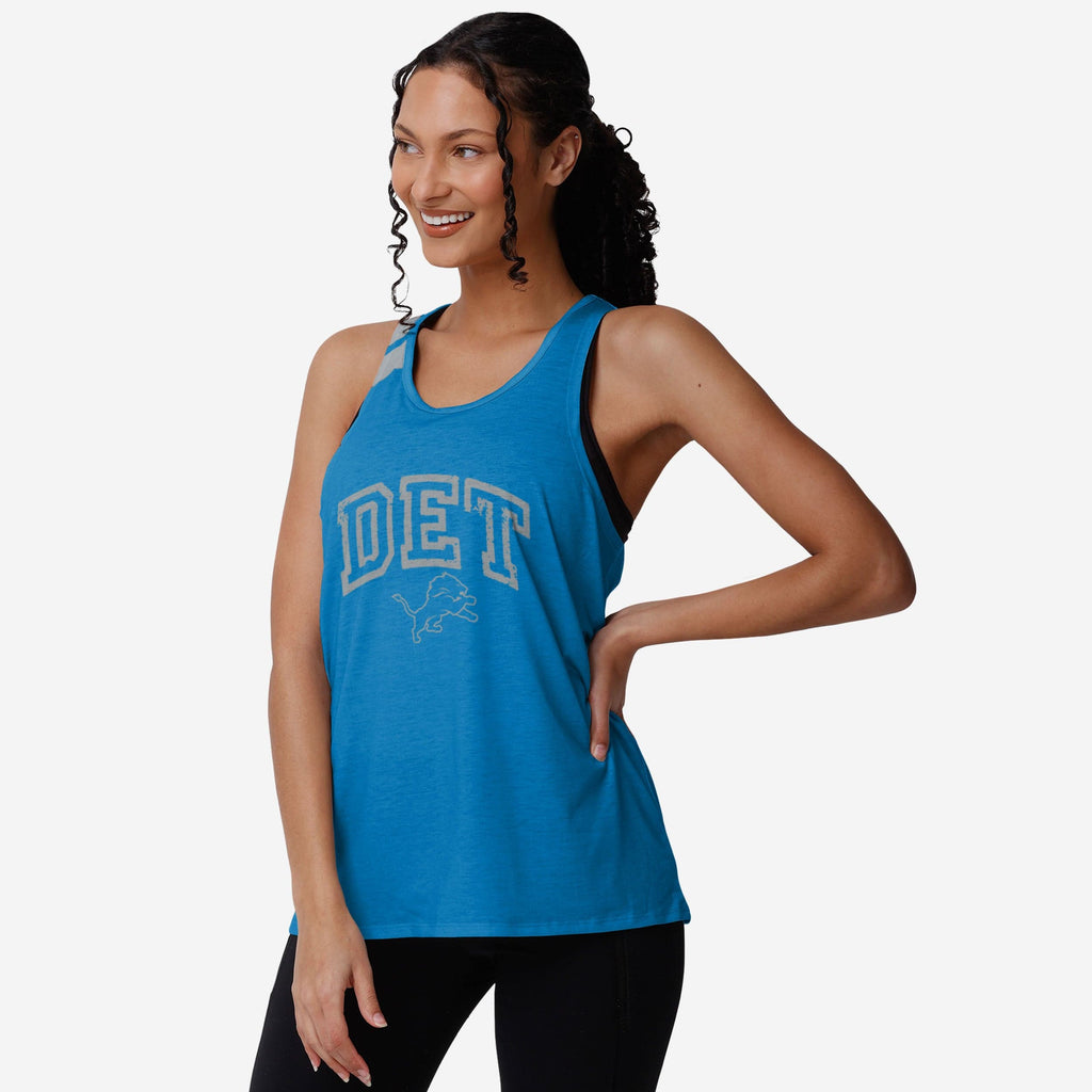 Detroit Lions Womens Team Twist Sleeveless Top FOCO S - FOCO.com