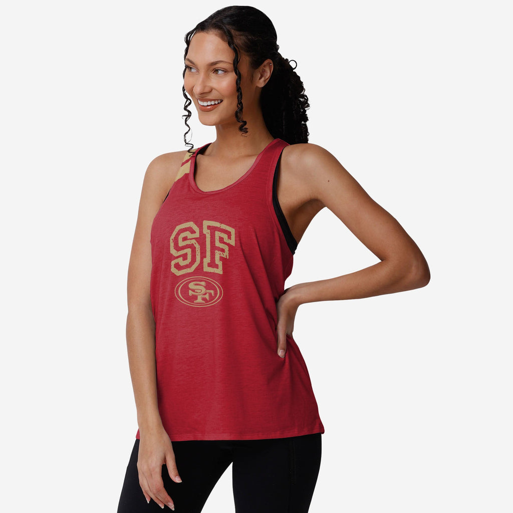 San Francisco 49ers Womens Team Twist Sleeveless Top FOCO S - FOCO.com