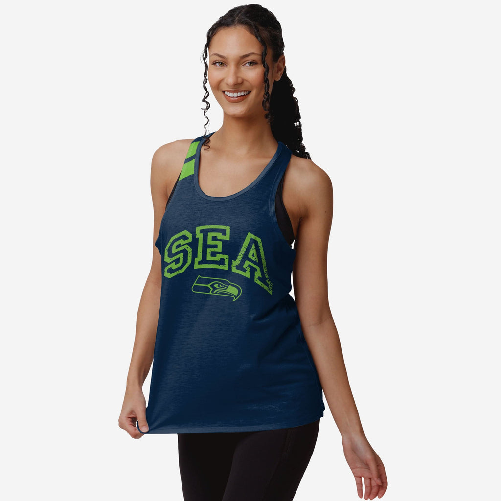 Seattle Seahawks Womens Team Twist Sleeveless Top FOCO S - FOCO.com