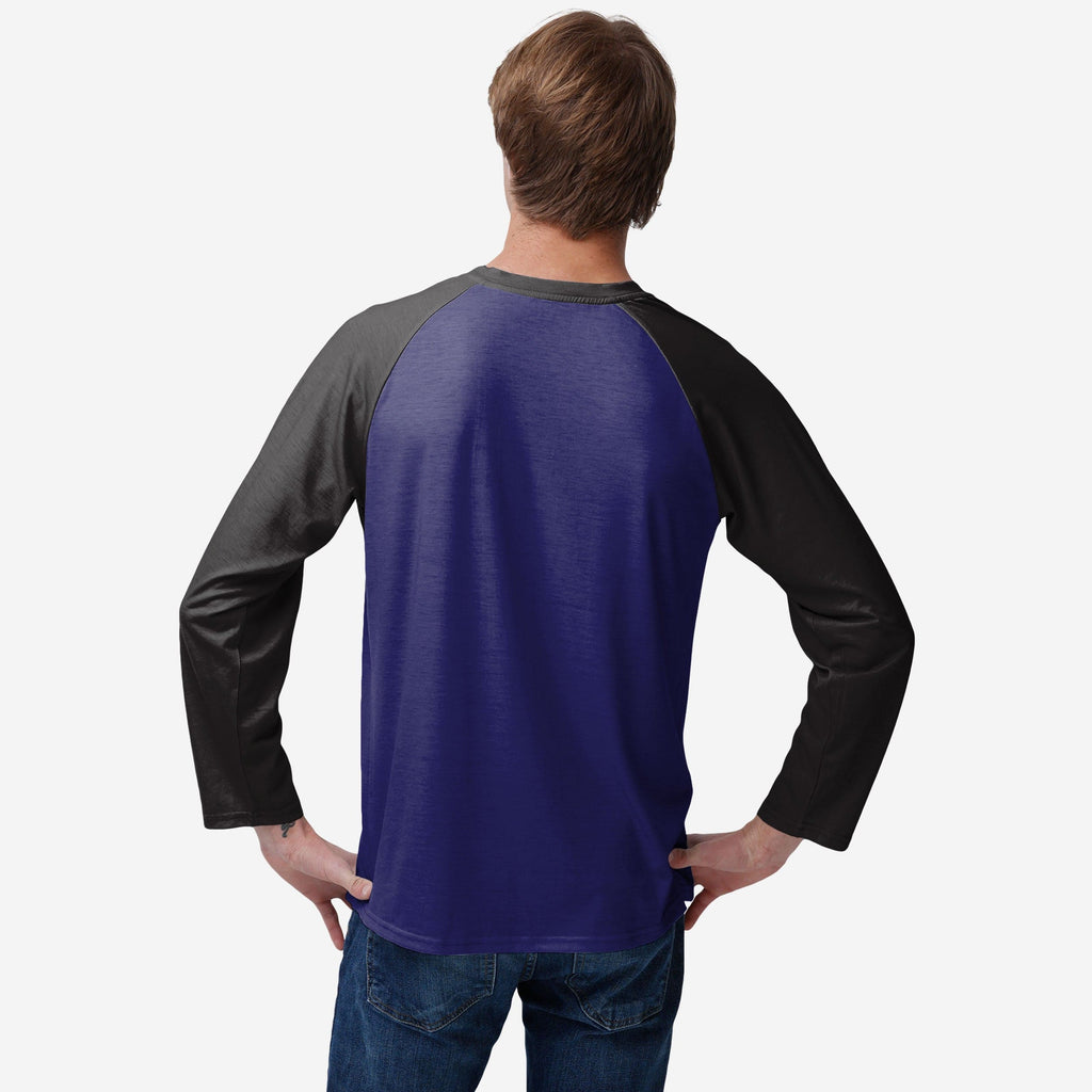 Baltimore Ravens Colorblock Wordmark Raglan T-Shirt FOCO