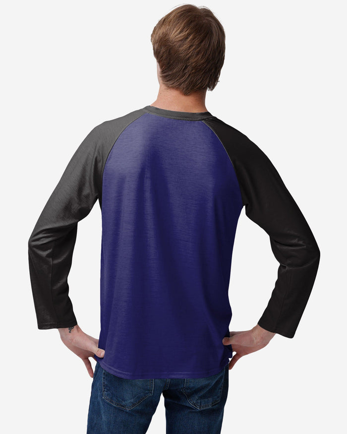 Baltimore Ravens Colorblock Wordmark Raglan T-Shirt FOCO - FOCO.com