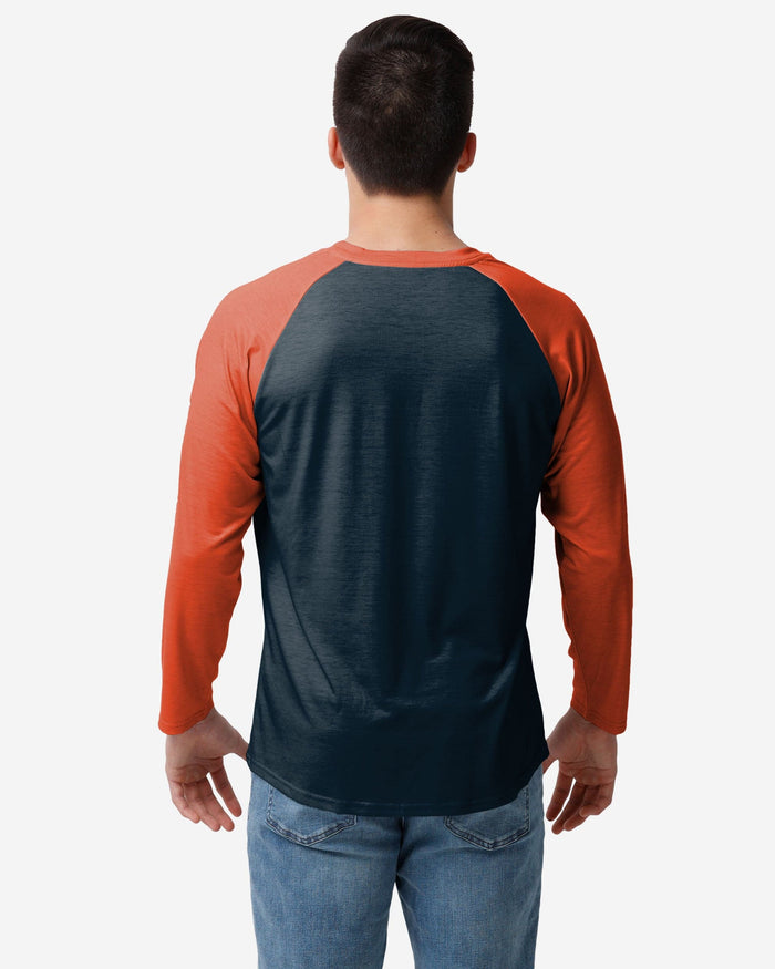 Chicago Bears Colorblock Wordmark Raglan T-Shirt FOCO - FOCO.com