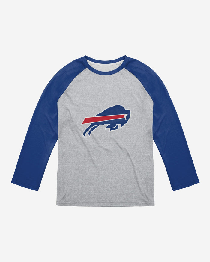 Buffalo Bills Gray Big Logo Raglan T-Shirt FOCO - FOCO.com