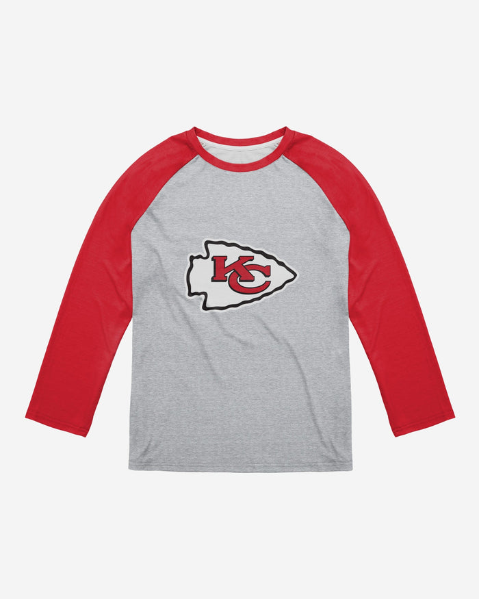 Kansas City Chiefs Gray Big Logo Raglan T-Shirt FOCO - FOCO.com