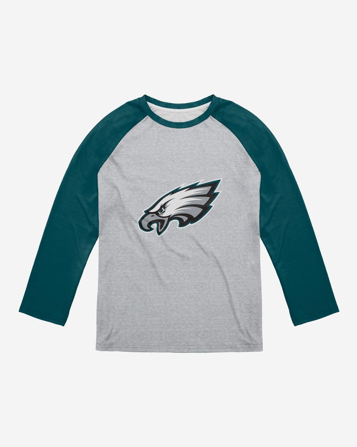 Philadelphia Eagles Gray Big Logo Raglan T-Shirt FOCO - FOCO.com