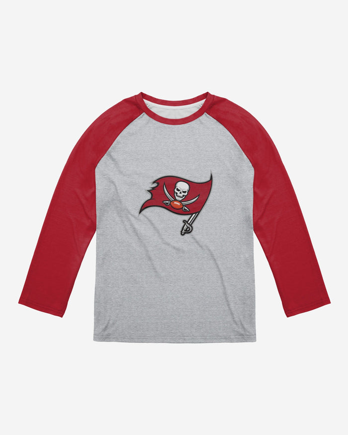 Tampa Bay Buccaneers Gray Big Logo Raglan T-Shirt FOCO - FOCO.com