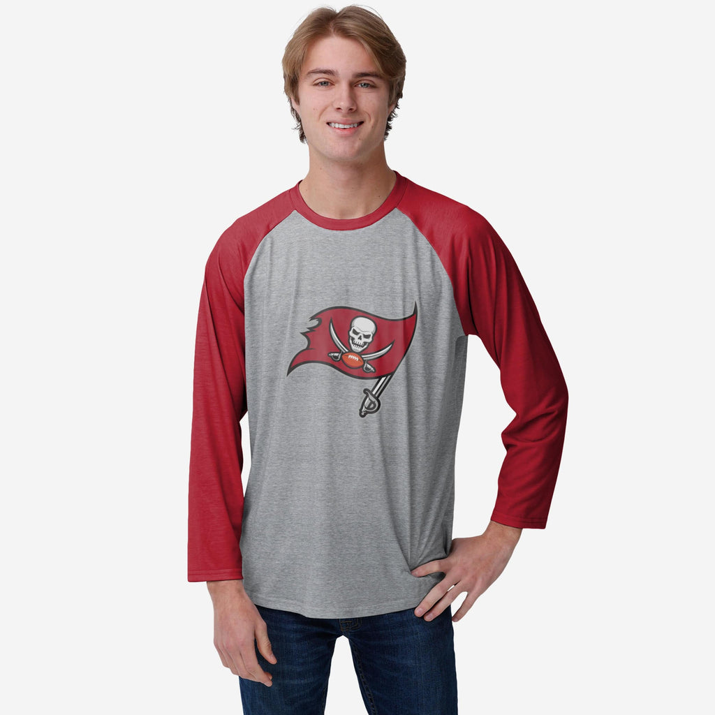 Tampa Bay Buccaneers Gray Big Logo Raglan T-Shirt FOCO S - FOCO.com