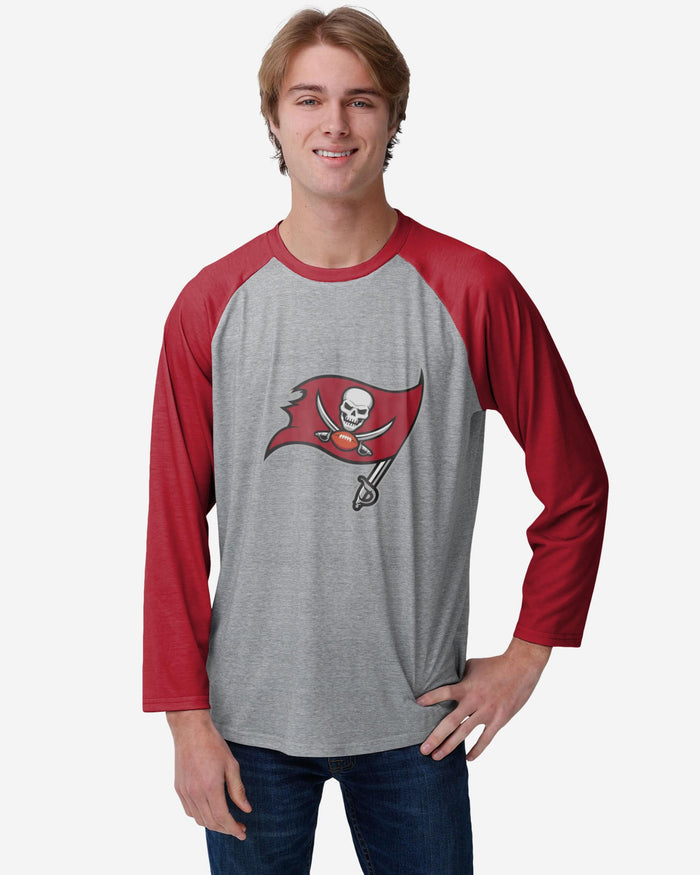 Tampa Bay Buccaneers Gray Big Logo Raglan T-Shirt FOCO S - FOCO.com