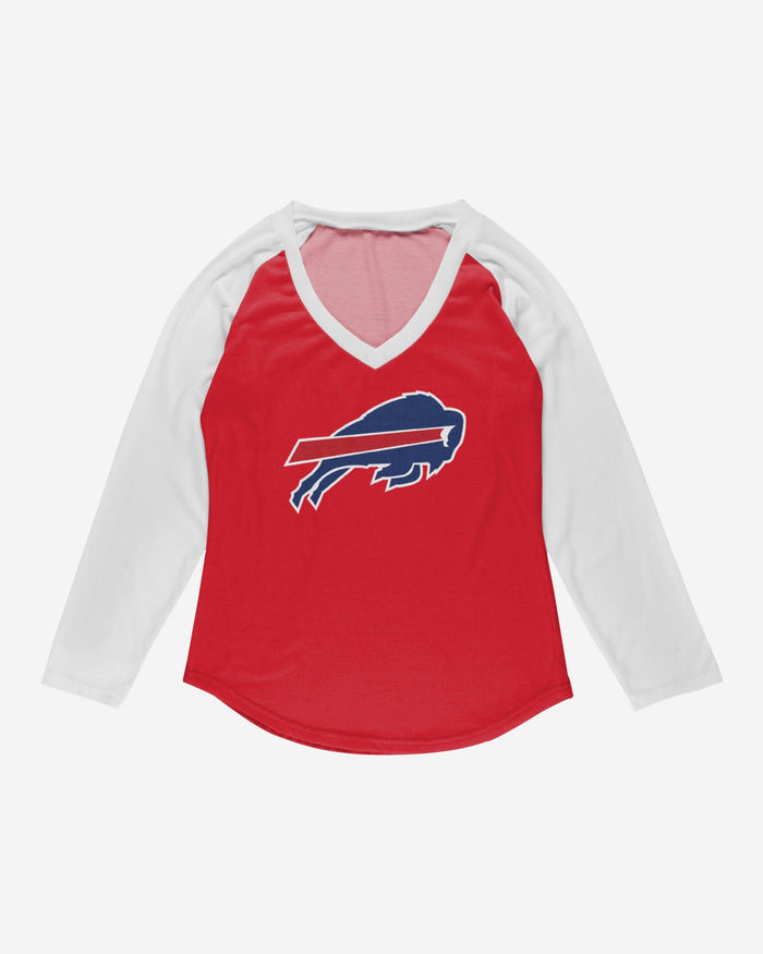 Buffalo Bills Womens Big Logo Solid Raglan T-Shirt FOCO - FOCO.com