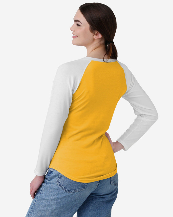 Green Bay Packers Womens Big Logo Solid Raglan T-Shirt FOCO - FOCO.com