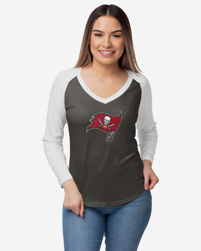 Tampa Bay Buccaneers Womens Big Logo Solid Raglan T-Shirt FOCO S - FOCO.com