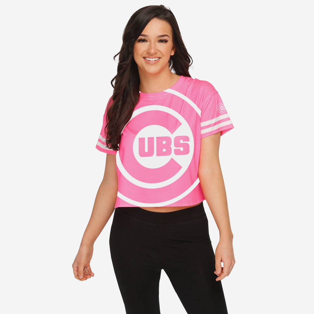 Chicago Cubs Womens Highlights Crop Top FOCO S - FOCO.com