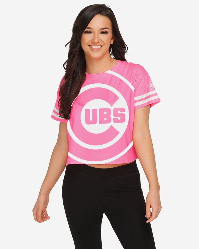 Chicago Cubs Womens Highlights Crop Top FOCO S - FOCO.com