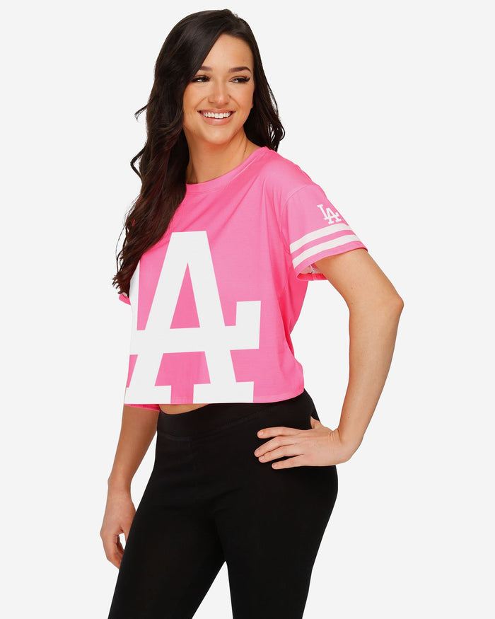 Los Angeles Dodgers Womens Highlights Crop Top FOCO S - FOCO.com