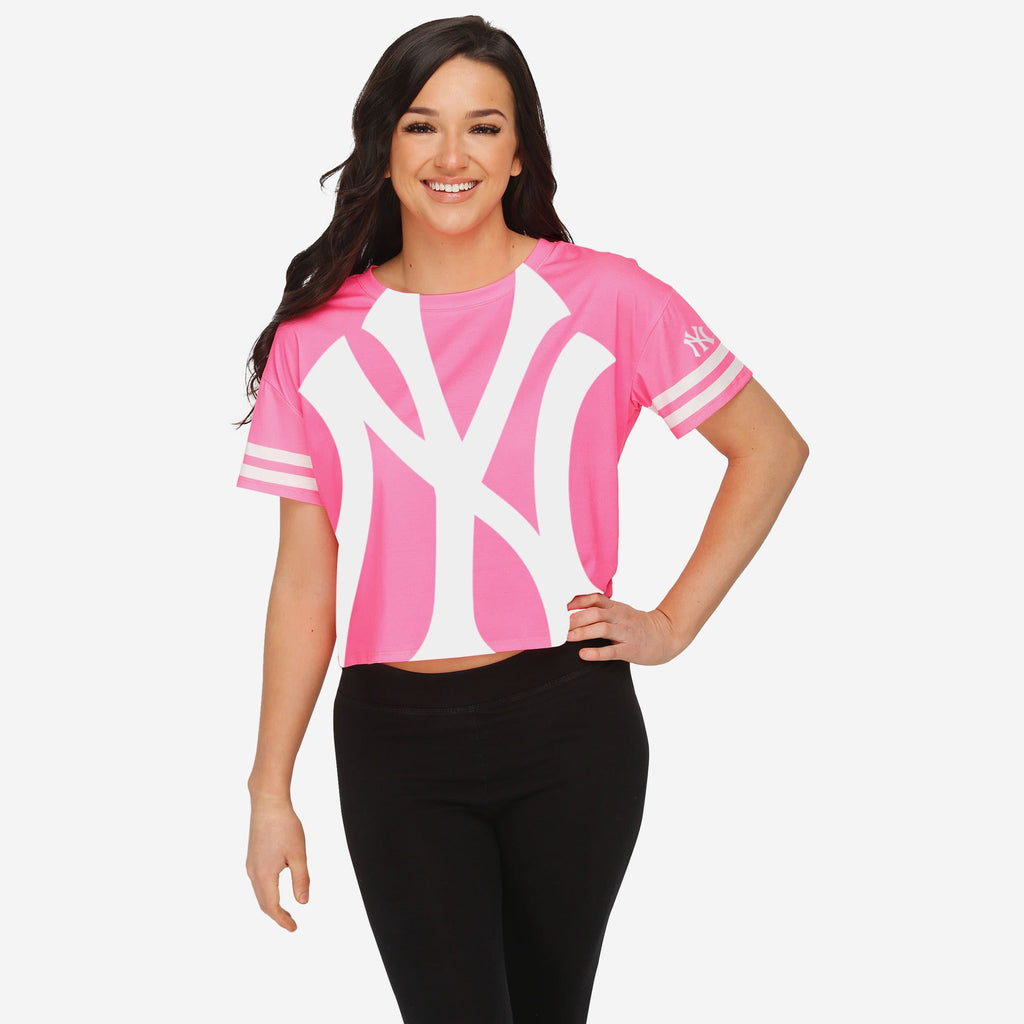 New York Yankees Womens Highlights Crop Top FOCO S - FOCO.com