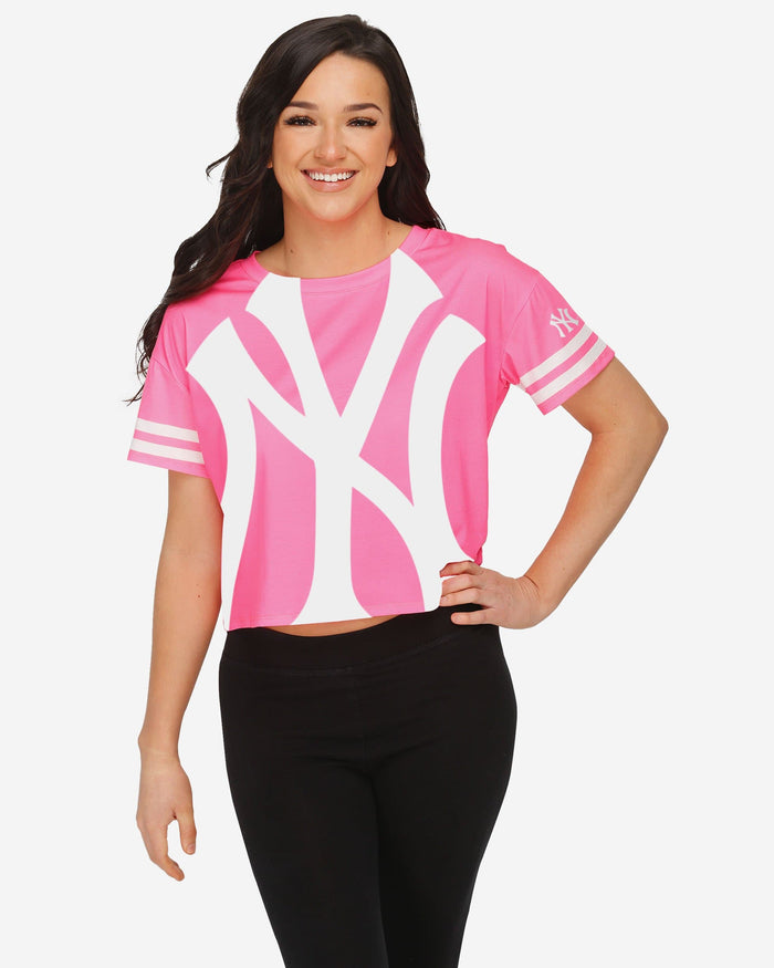 New York Yankees Womens Highlights Crop Top FOCO S - FOCO.com