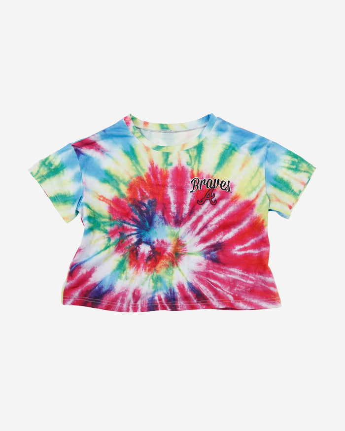 Atlanta Braves Womens Pastel Tie-Dye Crop Top FOCO - FOCO.com