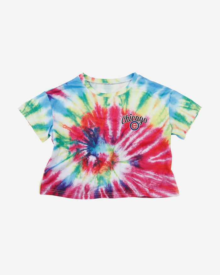 Chicago Cubs Womens Pastel Tie-Dye Crop Top FOCO - FOCO.com