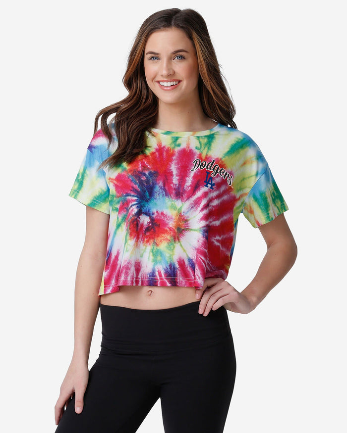 Los Angeles Dodgers Womens Pastel Tie-Dye Crop Top FOCO S - FOCO.com