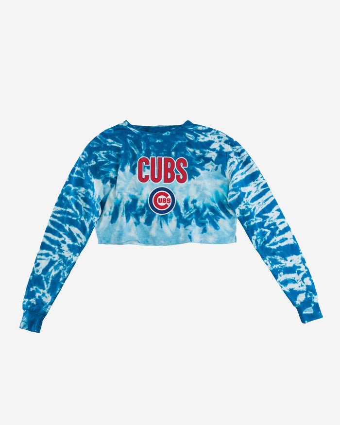 Chicago Cubs Womens Tie-Dye Rush Cropped Sweater FOCO - FOCO.com