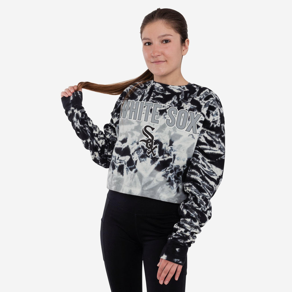 Chicago White Sox Womens Tie-Dye Rush Cropped Sweater FOCO S - FOCO.com