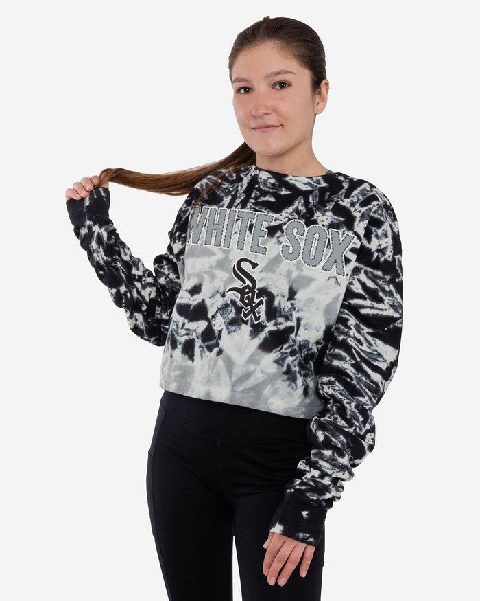 Chicago White Sox Womens Tie-Dye Rush Cropped Sweater FOCO S - FOCO.com