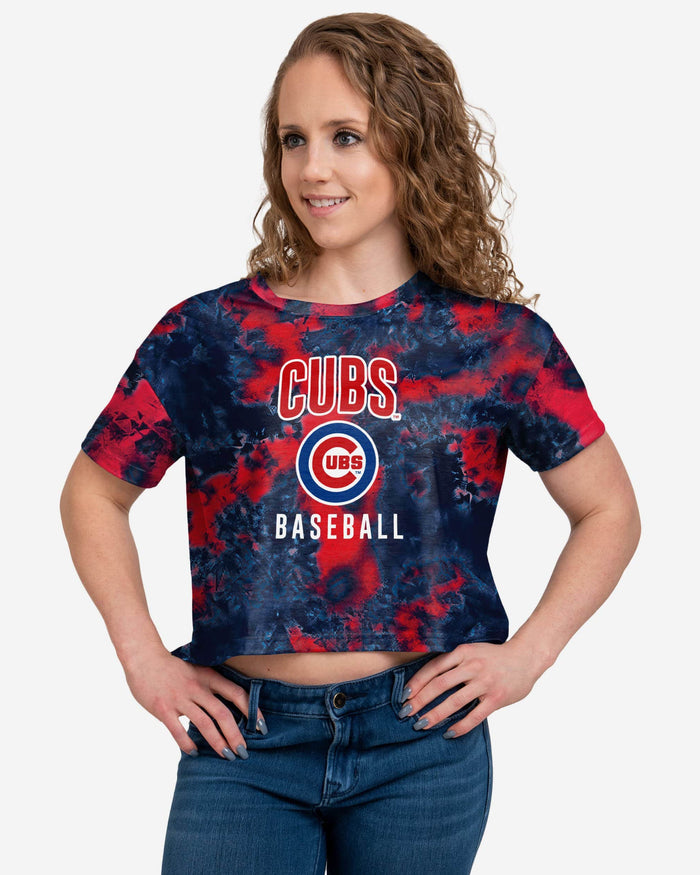 Chicago Cubs Womens To Tie-Dye For Crop Top FOCO S - FOCO.com