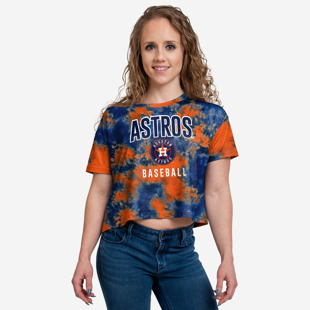 Houston Astros Womens To Tie-Dye For Crop Top FOCO S - FOCO.com