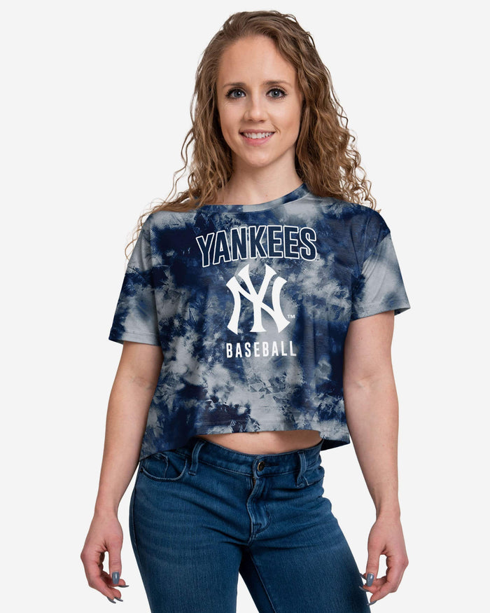 New York Yankees Womens To Tie-Dye For Crop Top FOCO S - FOCO.com