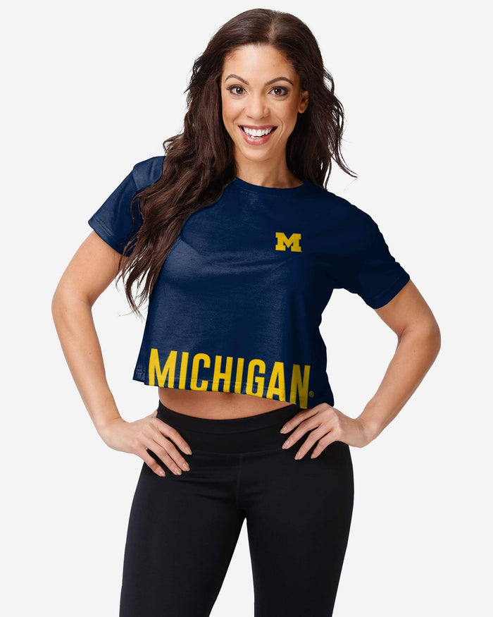 Michigan Wolverines Womens Bottom Line Crop Top FOCO S - FOCO.com