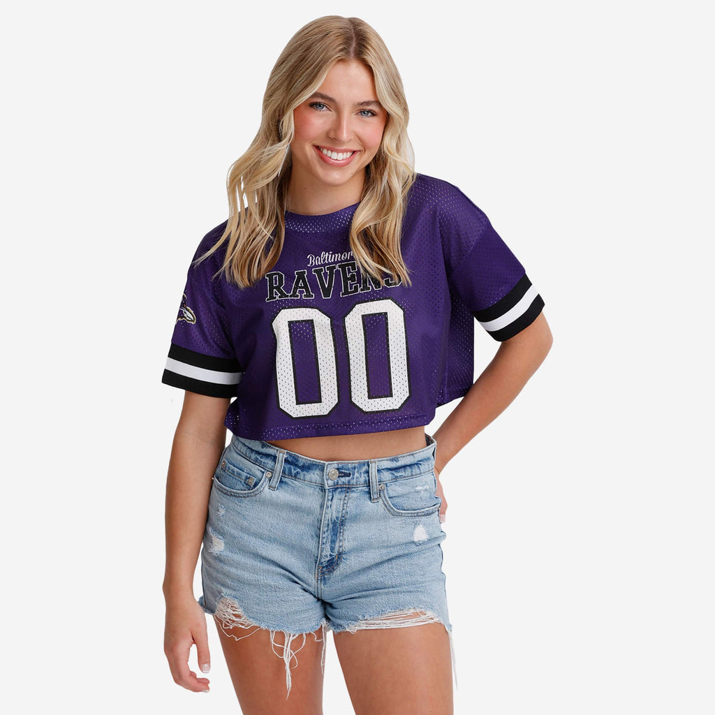 Baltimore Ravens Womens Gameday Mesh Crop Top FOCO S - FOCO.com