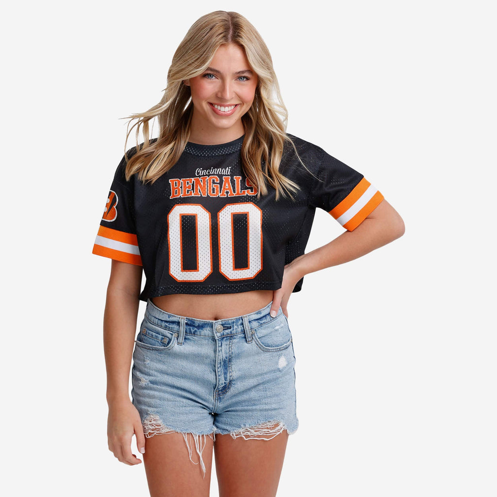 Cincinnati Bengals Womens Gameday Mesh Crop Top FOCO S - FOCO.com