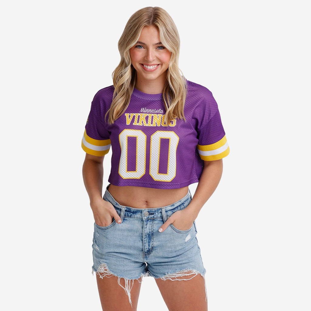 Minnesota Vikings Womens Gameday Mesh Crop Top FOCO S - FOCO.com