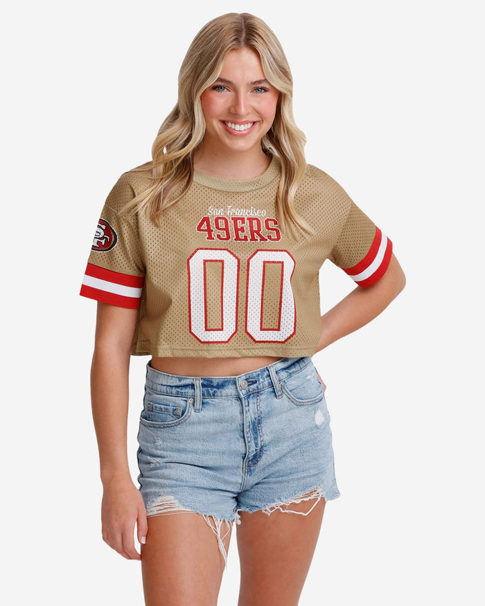 San Francisco 49ers Womens Gameday Mesh Crop Top FOCO S - FOCO.com