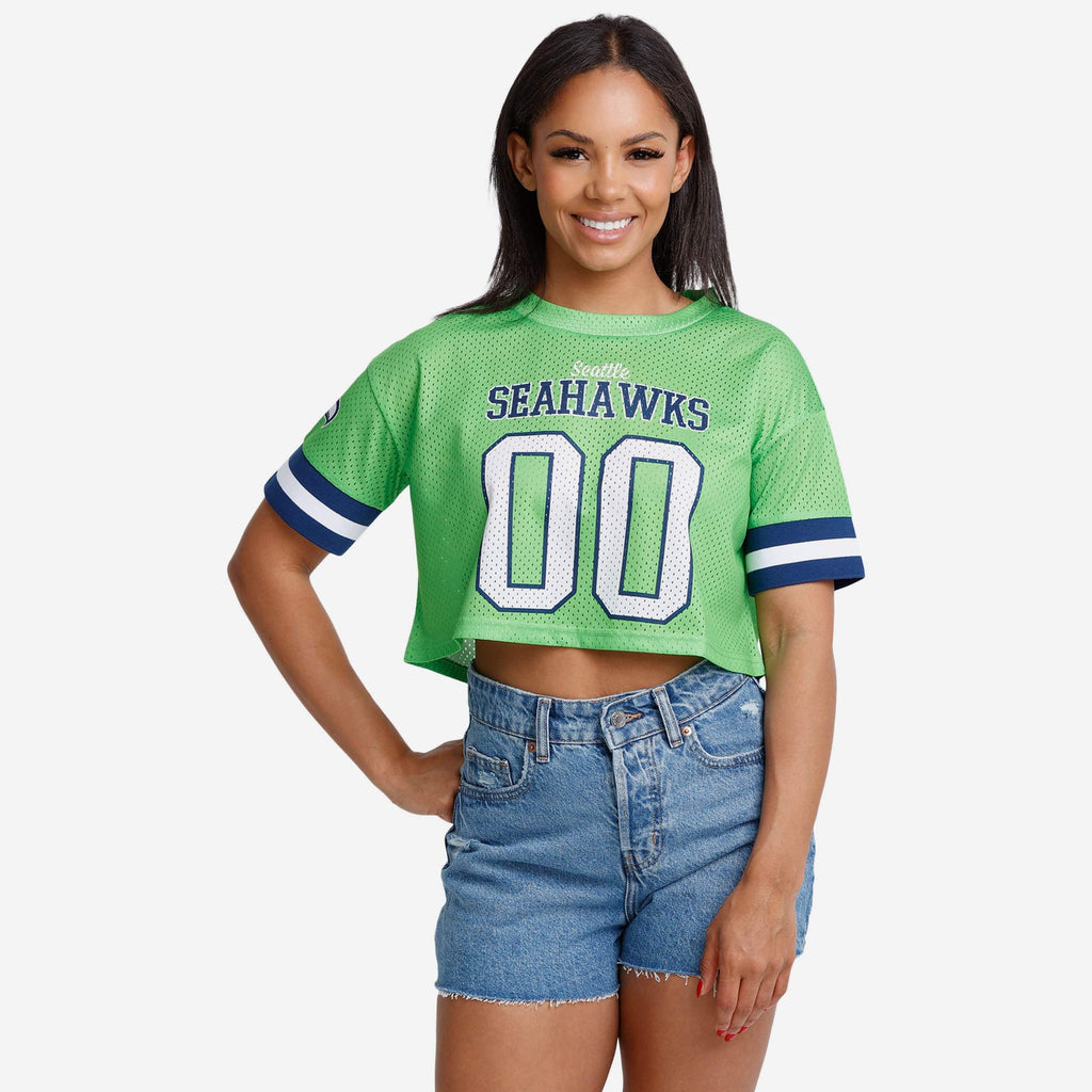 Seattle Seahawks Womens Gameday Mesh Crop Top FOCO S - FOCO.com