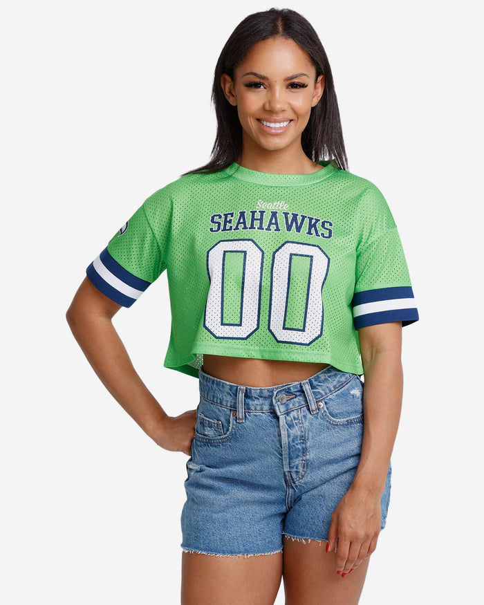 Seattle Seahawks Womens Gameday Mesh Crop Top FOCO S - FOCO.com