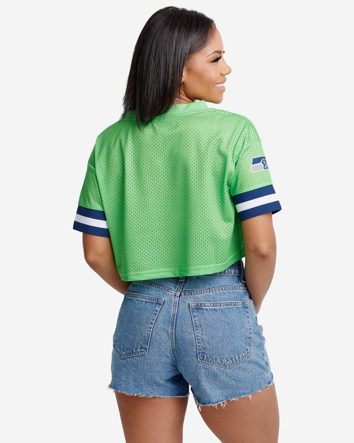 Seattle Seahawks Womens Gameday Mesh Crop Top FOCO - FOCO.com