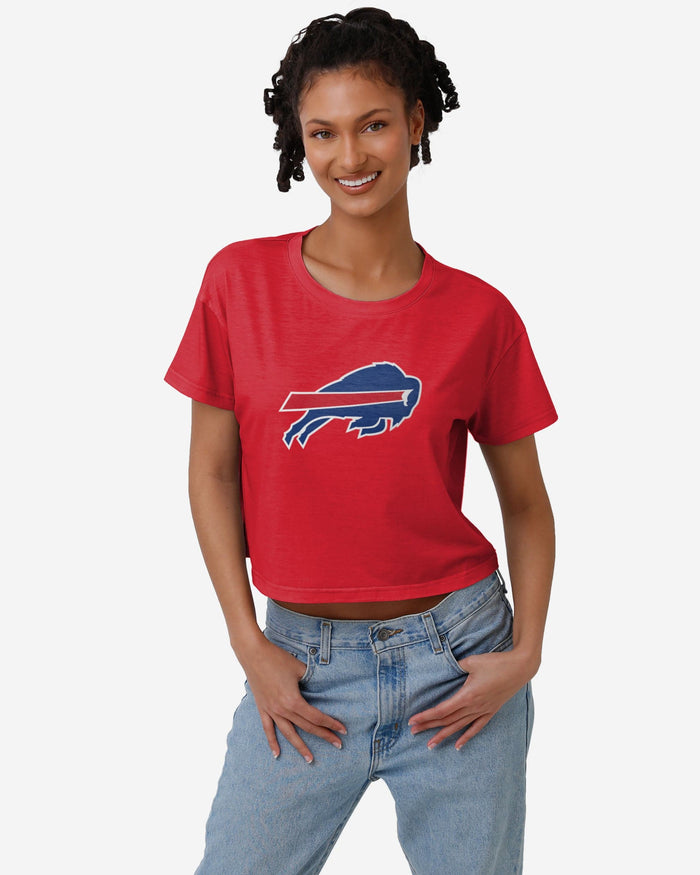 Buffalo Bills Womens Alternate Team Color Crop Top FOCO S - FOCO.com