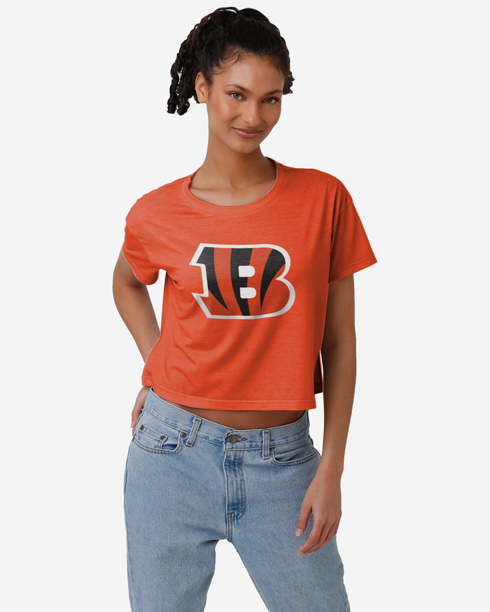 Cincinnati Bengals Womens Alternate Team Color Crop Top FOCO S - FOCO.com