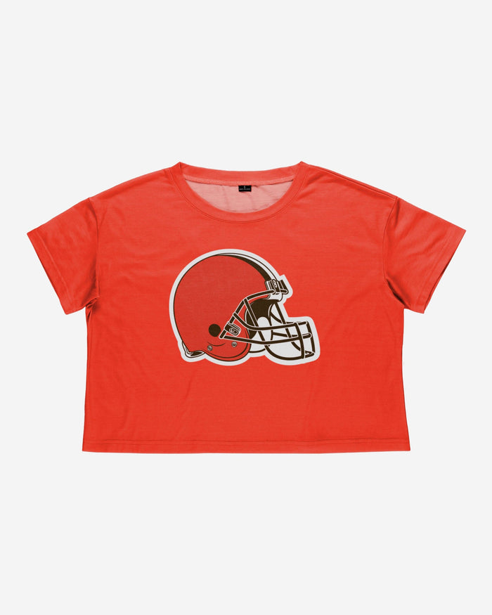 Cleveland Browns Womens Alternate Team Color Crop Top FOCO - FOCO.com