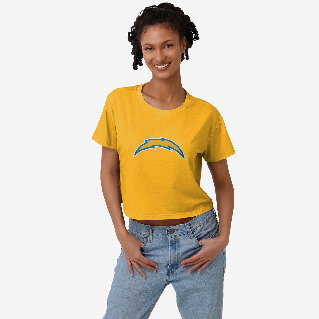 Los Angeles Chargers Womens Alternate Team Color Crop Top FOCO S - FOCO.com