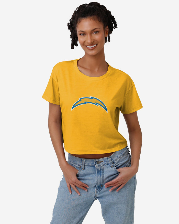 Los Angeles Chargers Womens Alternate Team Color Crop Top FOCO S - FOCO.com