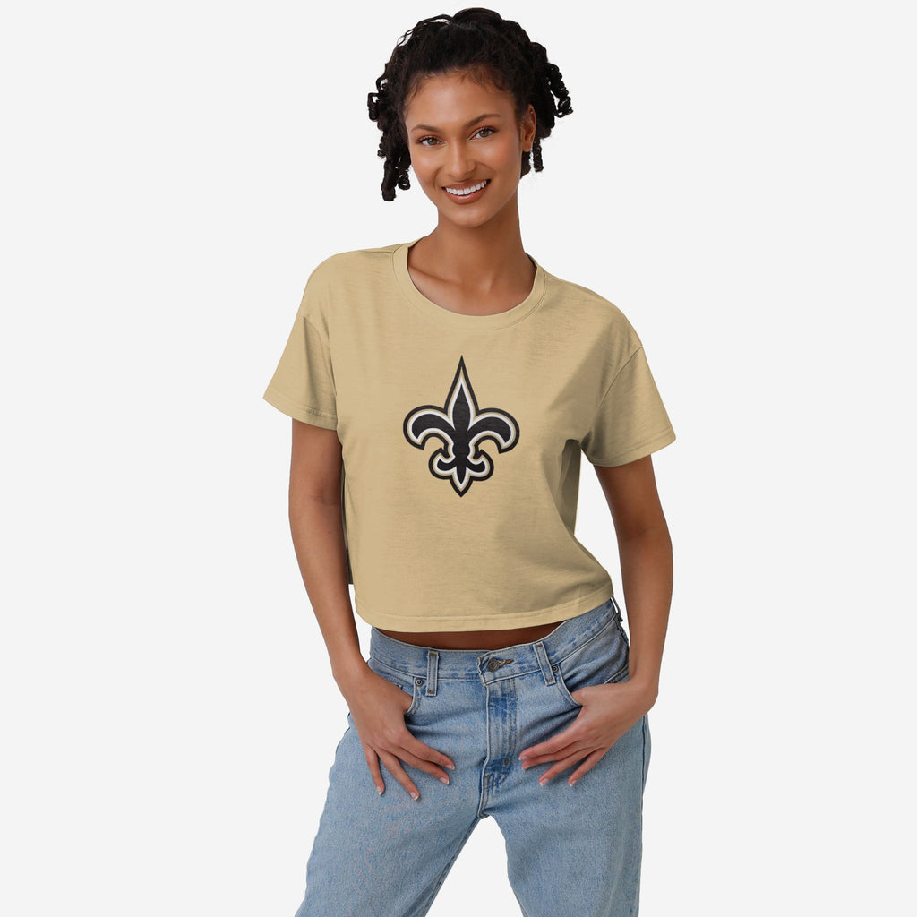 New Orleans Saints Womens Alternate Team Color Crop Top FOCO S - FOCO.com