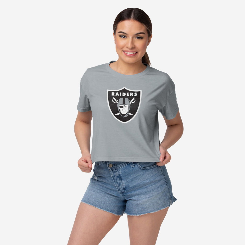 Las Vegas Raiders Womens Alternate Team Color Crop Top FOCO S - FOCO.com