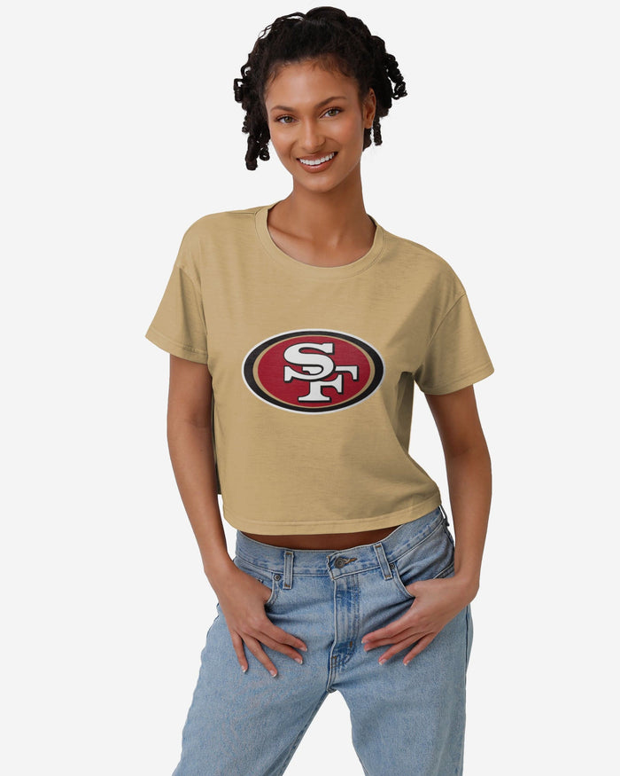 San Francisco 49ers Womens Alternate Team Color Crop Top FOCO S - FOCO.com