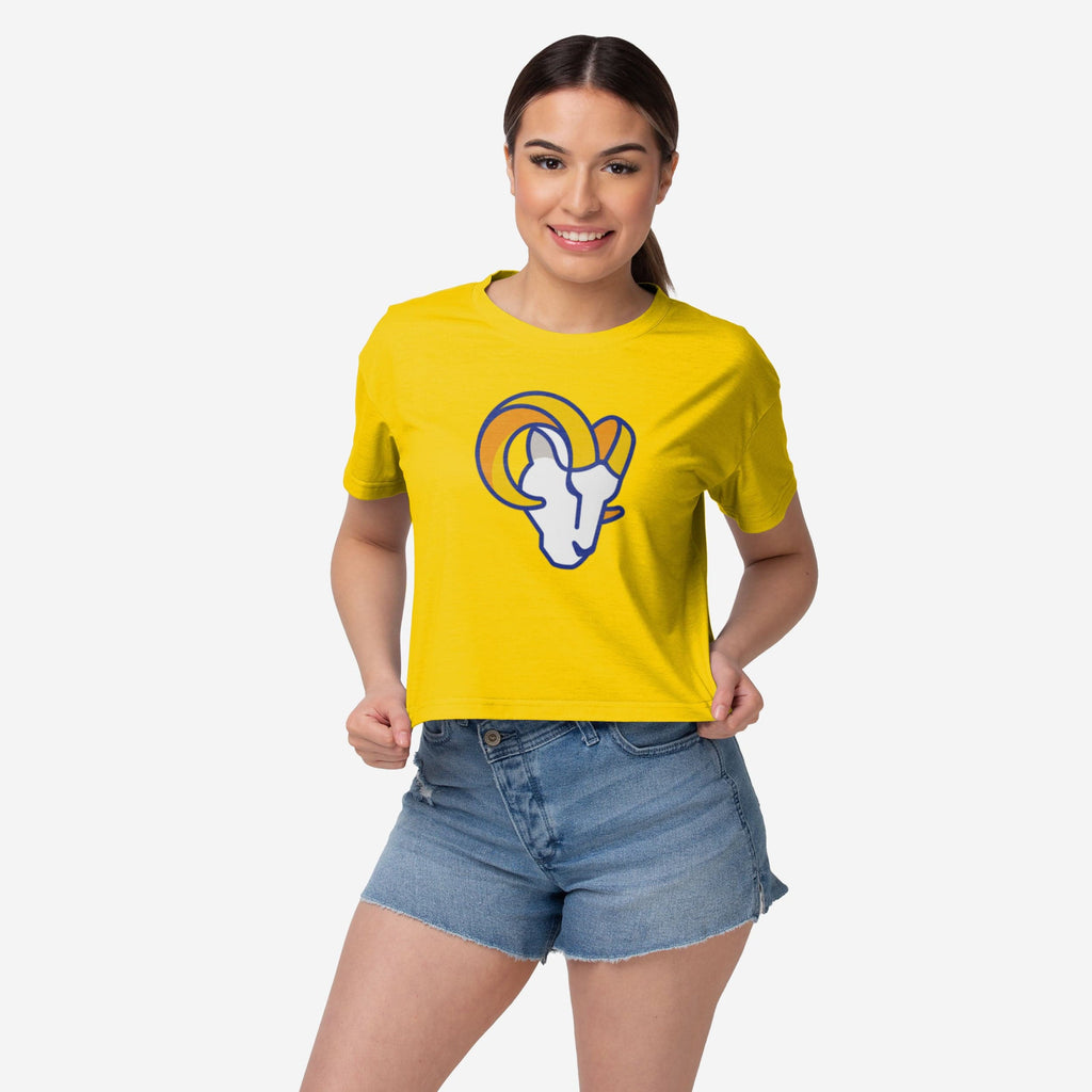 Los Angeles Rams Womens Alternate Team Color Crop Top FOCO S - FOCO.com