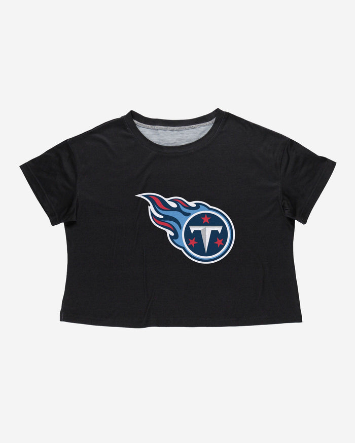 Tennessee Titans Womens Black Big Logo Crop Top FOCO - FOCO.com