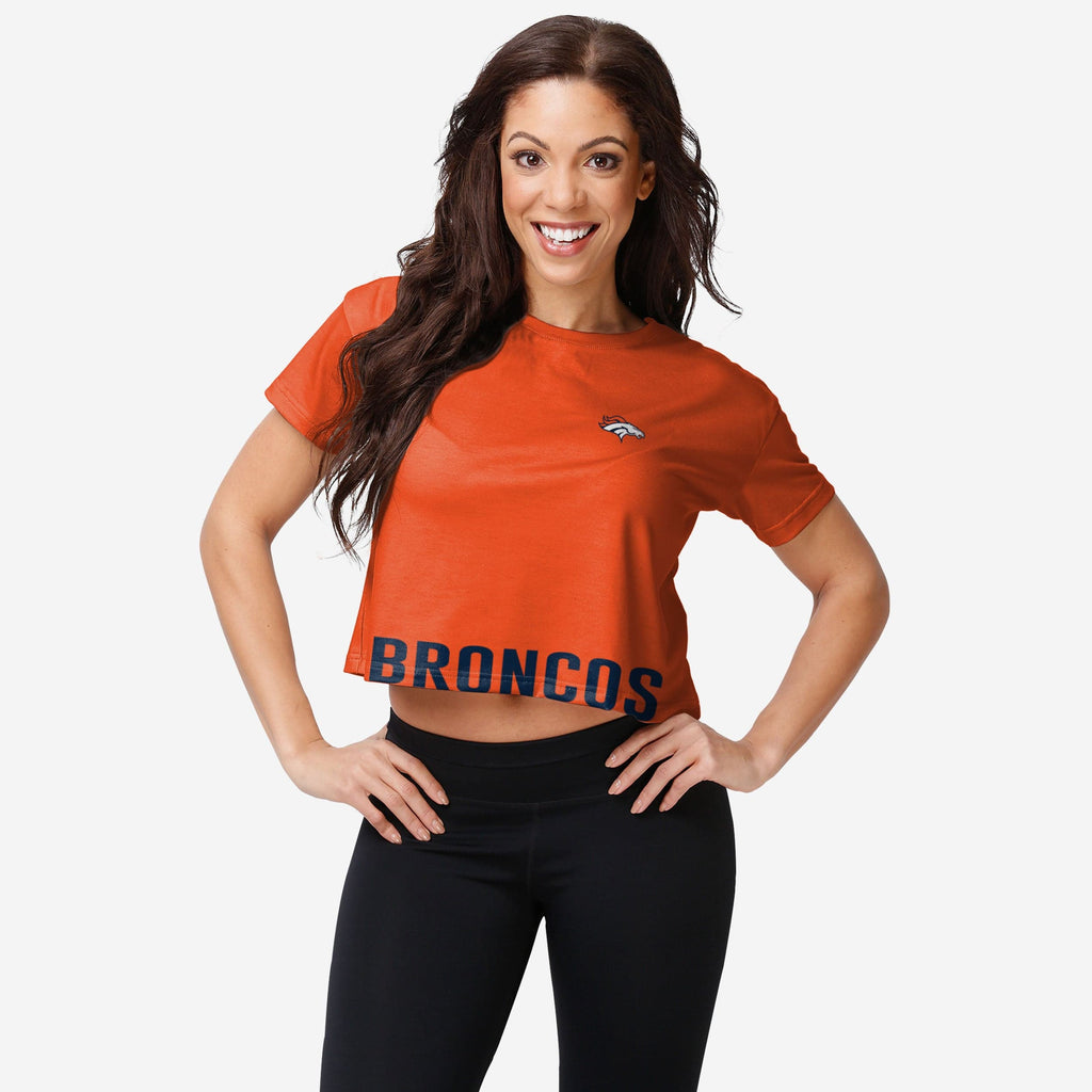 Denver Broncos Womens Bottom Line Crop Top FOCO S - FOCO.com